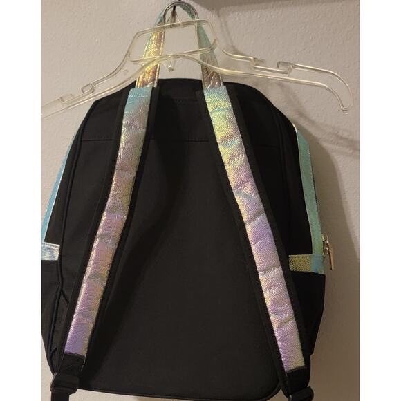 LULAROE Backpack Black Metallic Trim Multi Pockets School Travel Classic - Picture 4 of 8